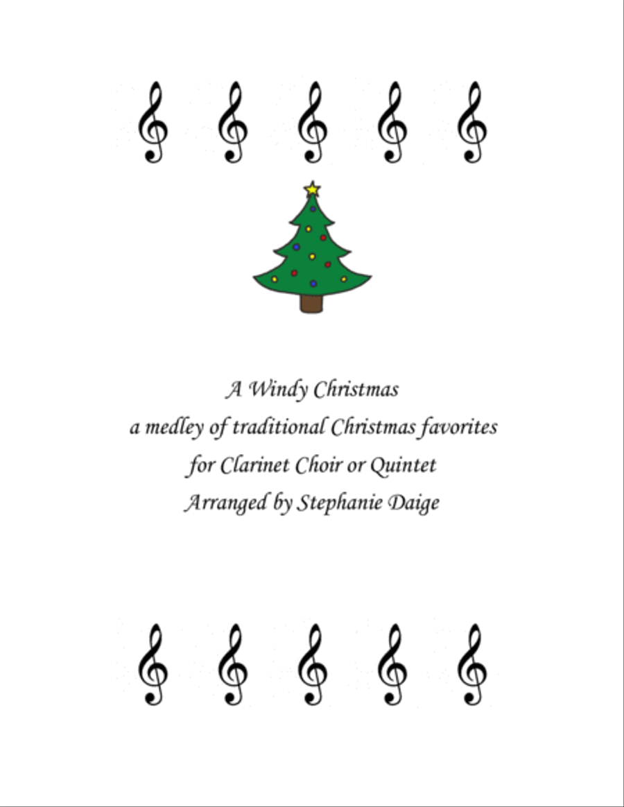 A Windy Christmas for Clarinet Choir or Quintet Woodwind Quintet scores gallery preview page 1