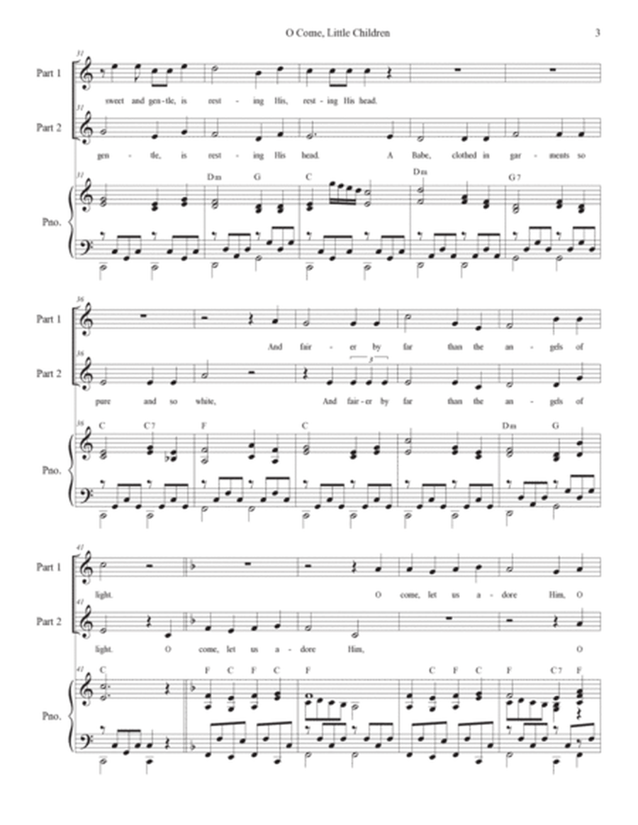 O Come, Little Children (with "O Come, All Ye Faithful") (2-part choir) image number null