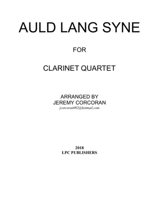 Book cover for Auld Lang Syne for Clarinet Quartet