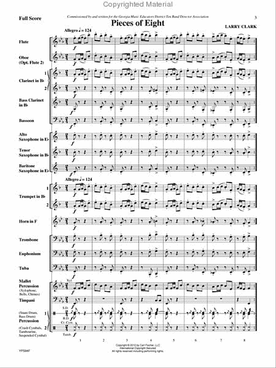 Pieces of Eight Pieces of Eight Concert Band scores gallery preview page 2