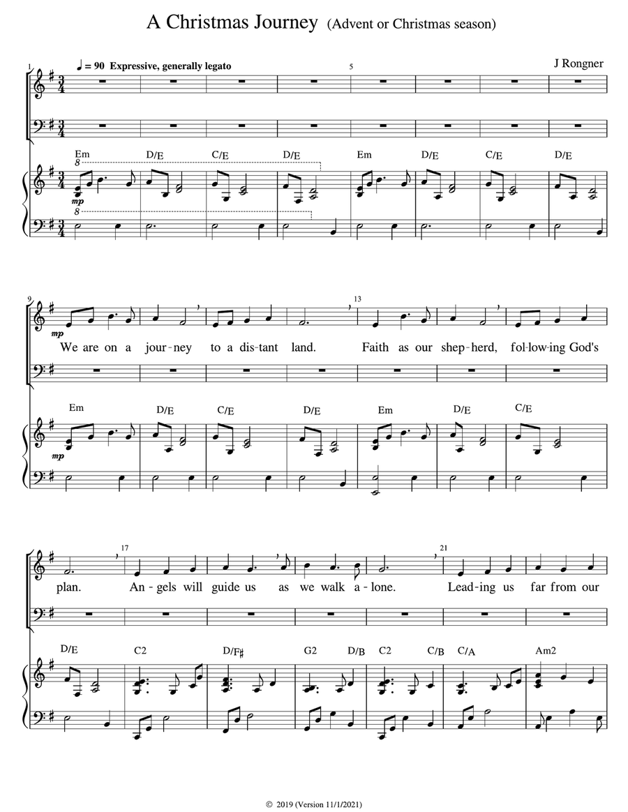 A Christmas Journey 2-Part scores gallery preview page 1