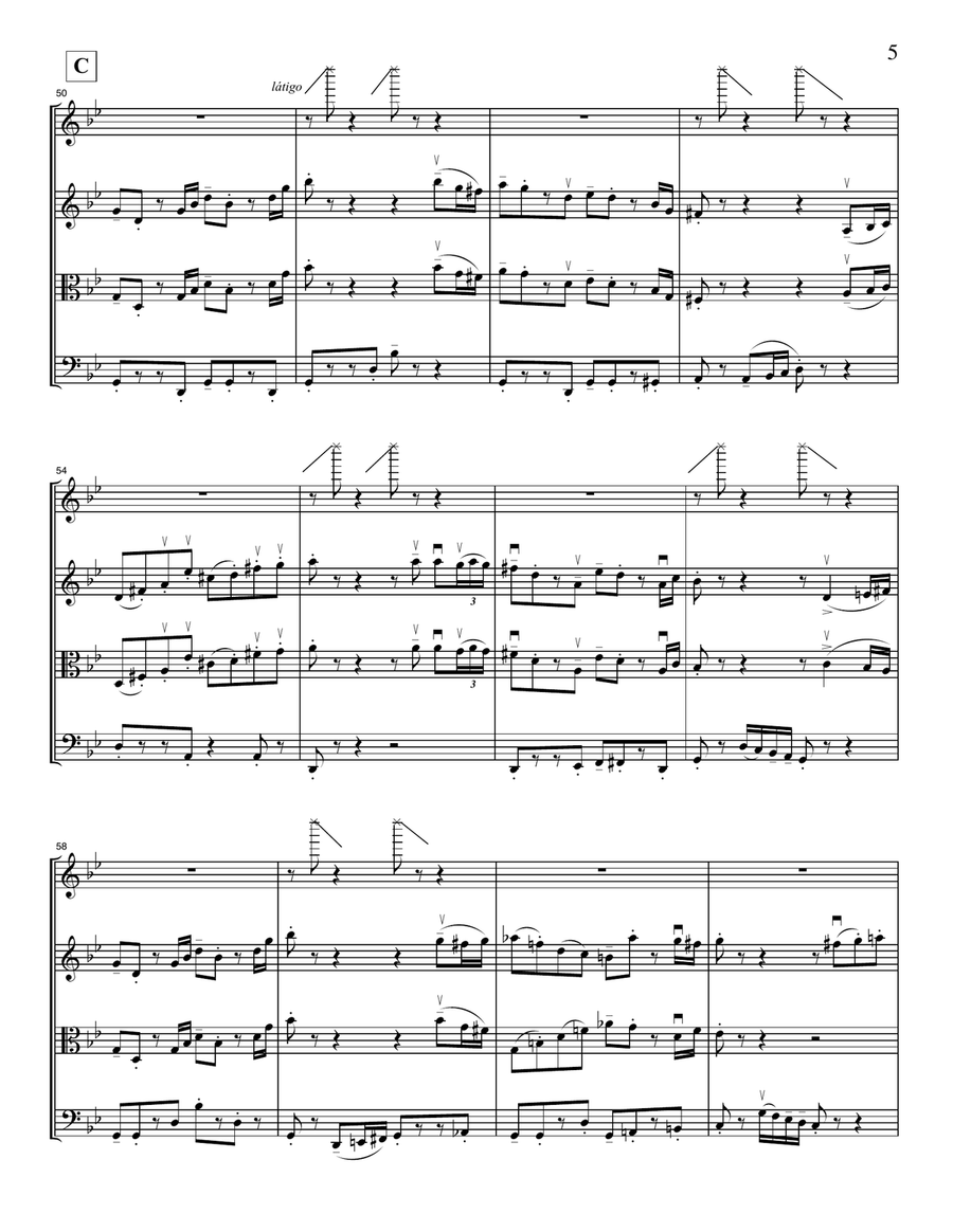 Tango Toscana (string quartet) String Quartet scores gallery preview page 5