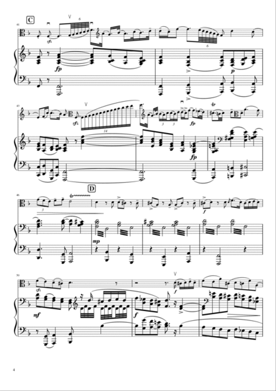 Kol Nidrei arranged for Viola and Piano Piano Accompaniment scores gallery preview page 4