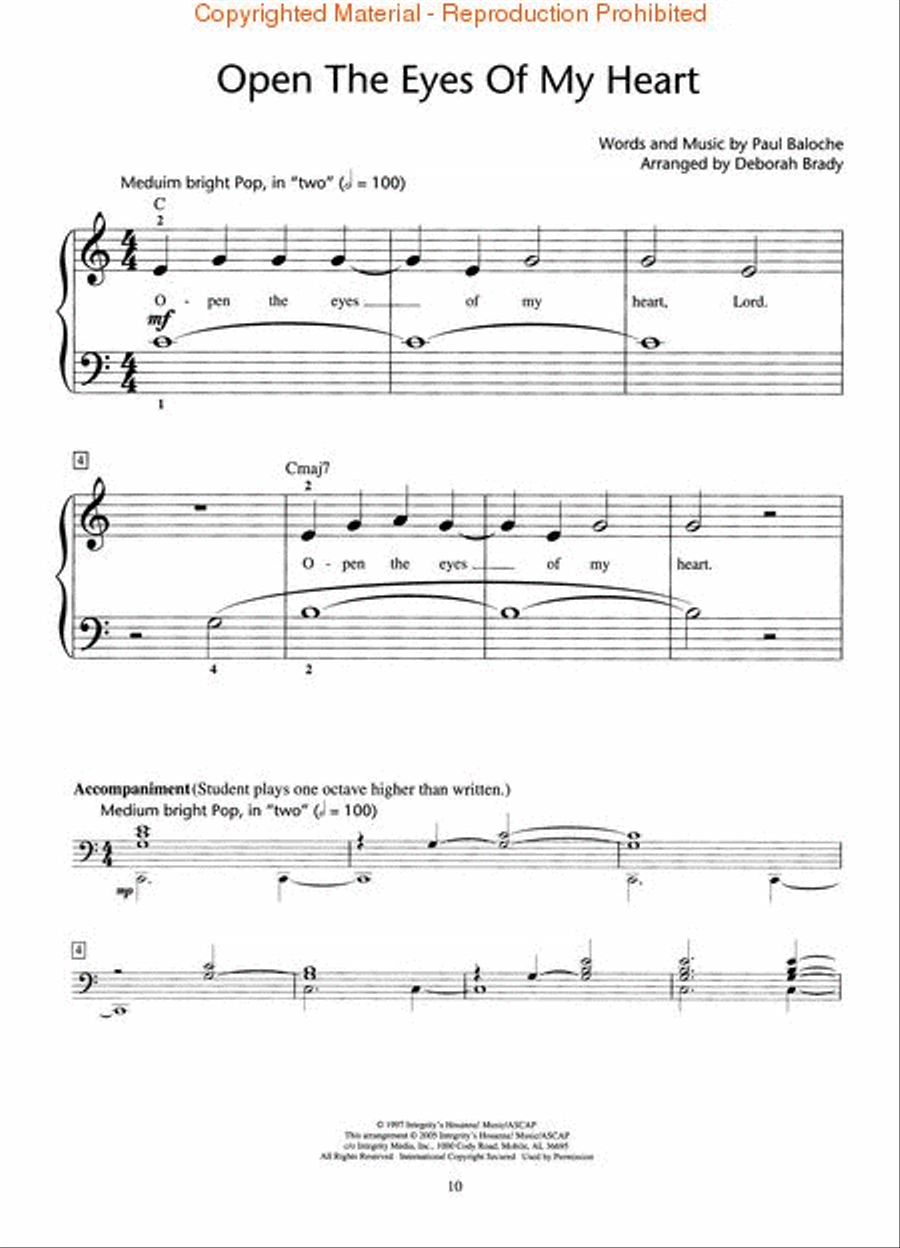 You Raise Me Up: Contemporary Christian Songs for Solo Piano Piano Method scores gallery preview page 4