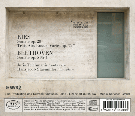 Beethoven & Ries: Cello Works