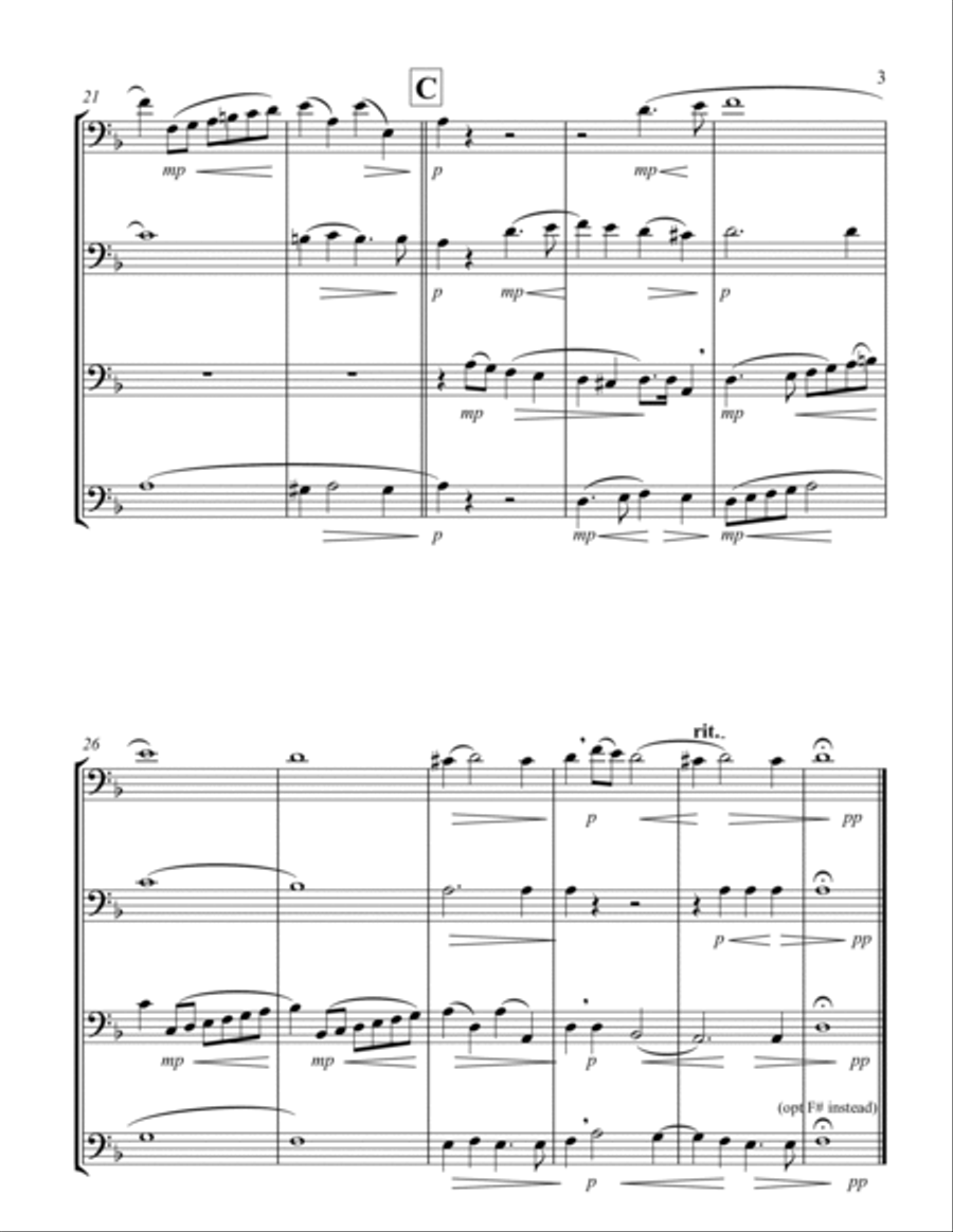 Kyrie (Durante) (Trombone Quartet) Brass Quartet scores gallery preview page 3