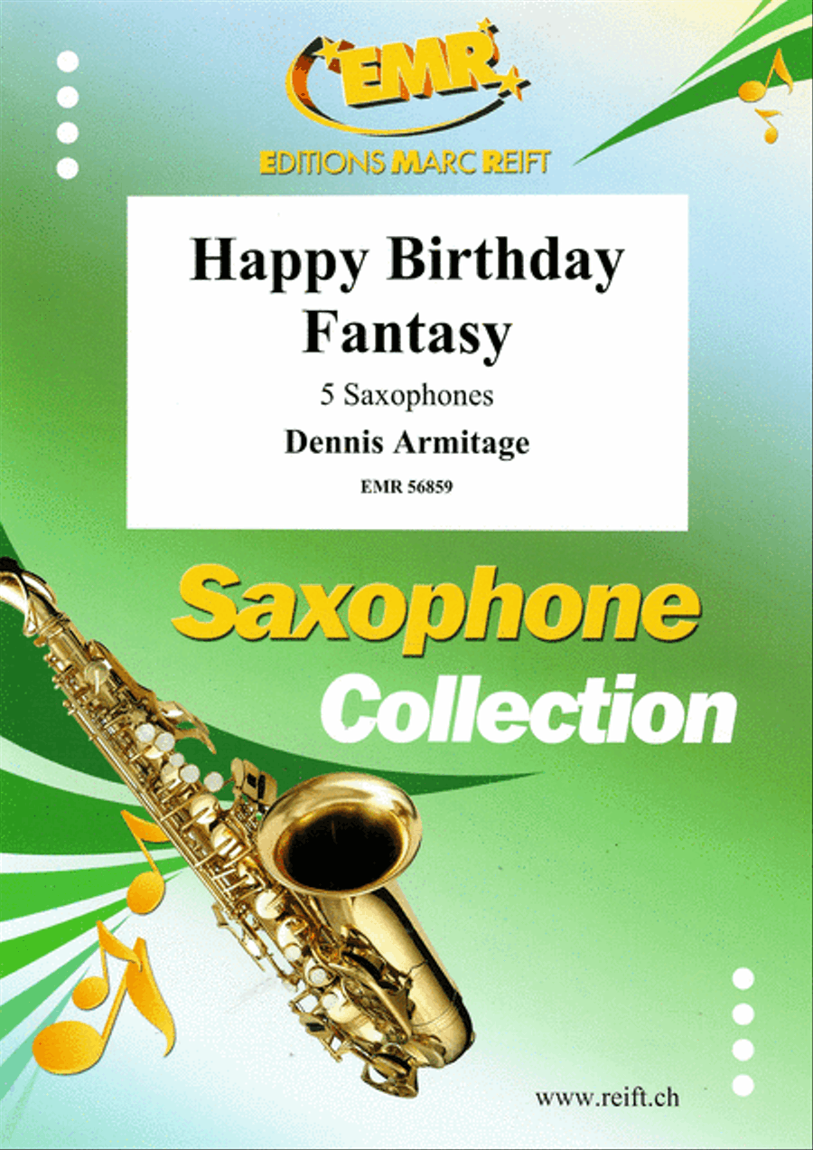 Happy Birthday Fantasy Saxophone Quintet scores gallery preview page 1