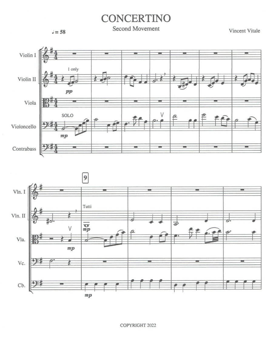 CONCERTINO (2nd Movement) Chamber Music scores gallery preview page 1