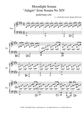 Moonlight Sonata (Beethoven) - pedal harp solo