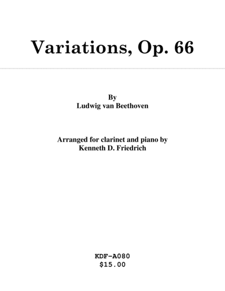 Variations, Op. 66 - clarinet and piano