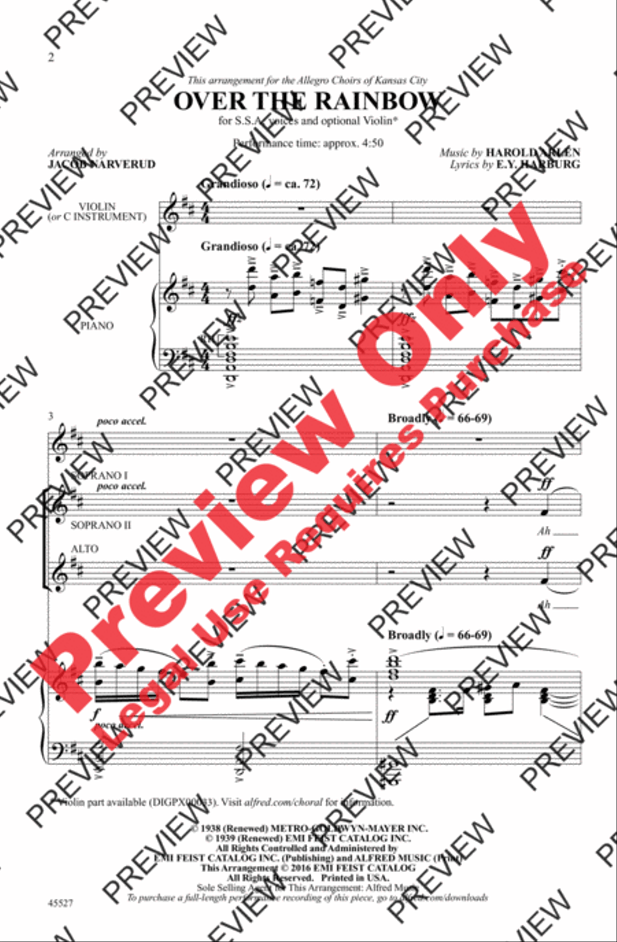 Over the Rainbow Women's Choir scores gallery preview page 2