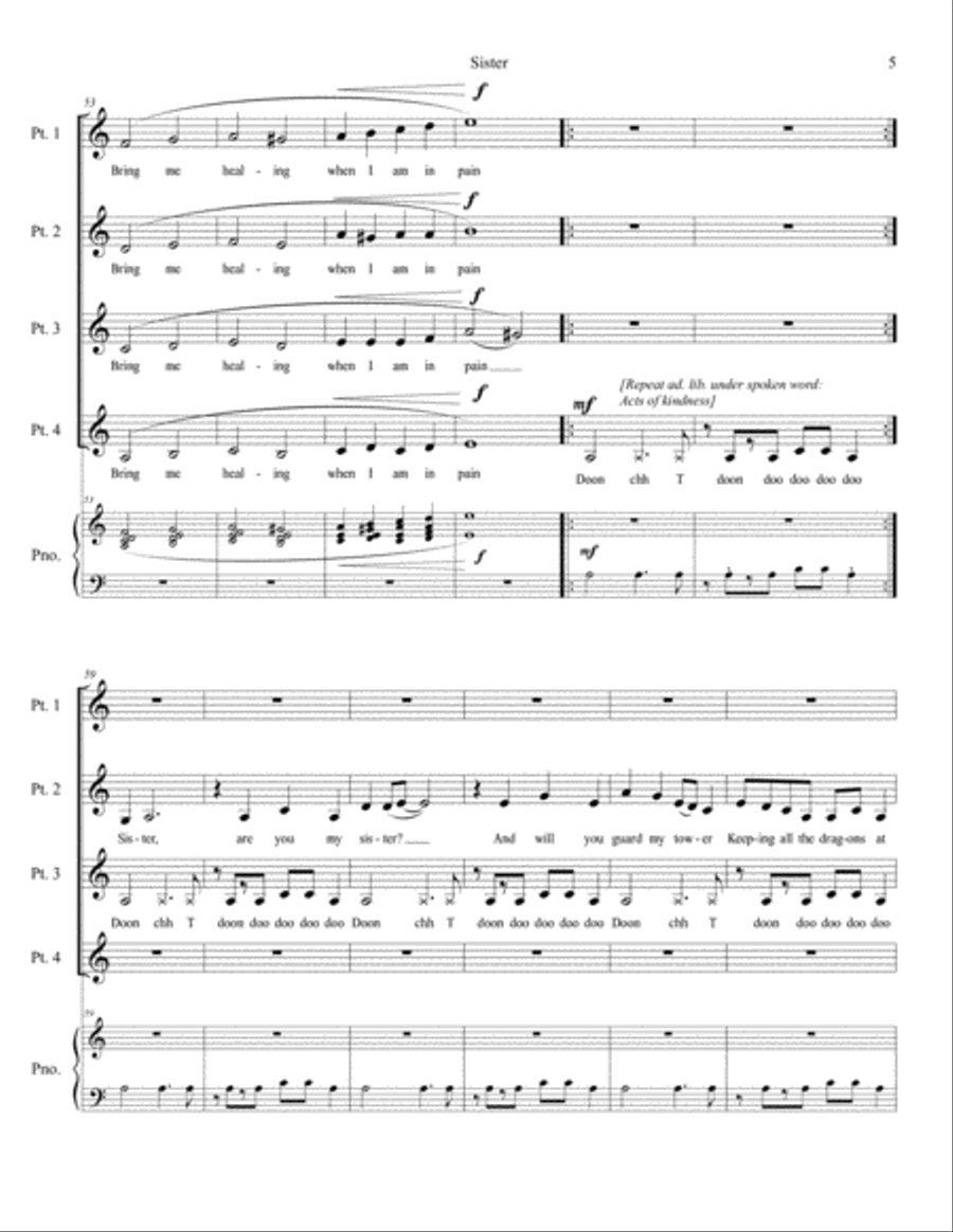 Sister Sister SSA scores gallery preview page 5