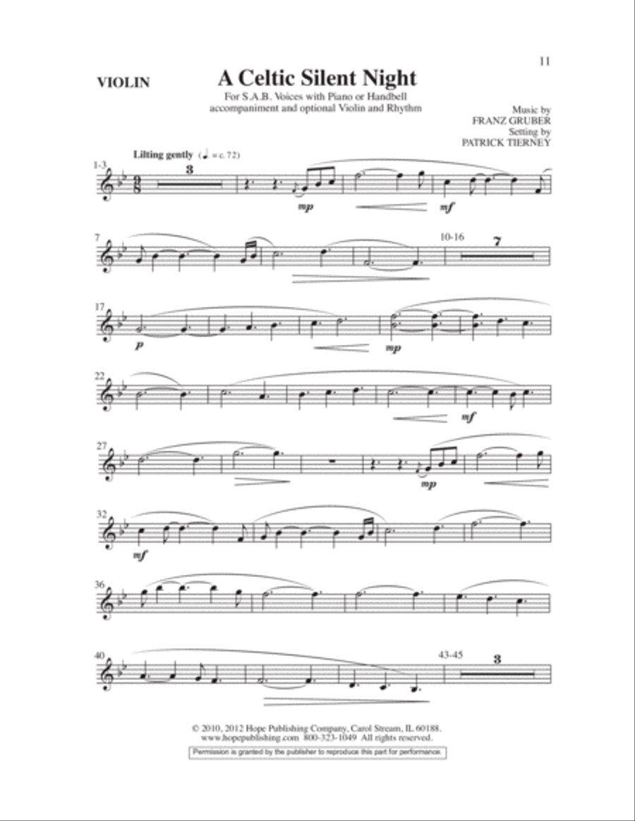 A Celtic Silent Night 3-Part scores gallery preview page 12