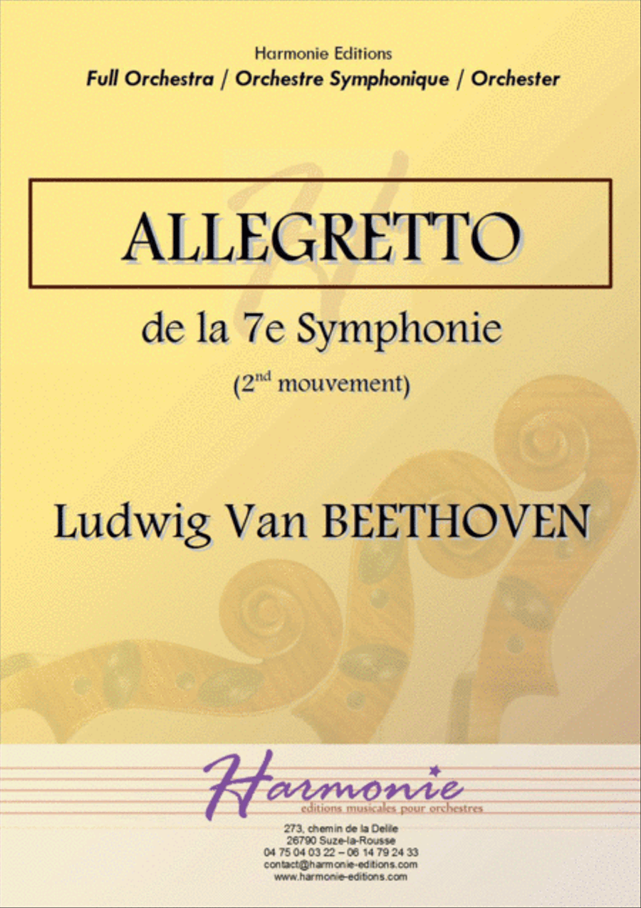 Allegretto (second movement) from the symphony n°7 - Ludwig Van BEETHOVEN Full Orchestra scores gallery preview page 1