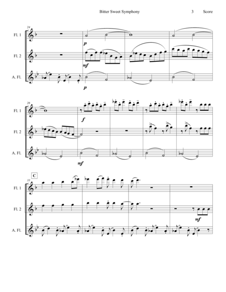 Bitter Sweet Symphony for 2 Flutes and Alto Flute Trio image number null
