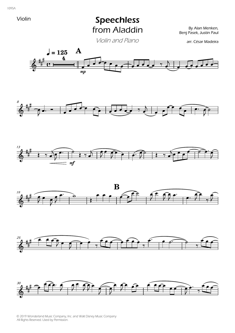 Speechless Speechless Violin Solo scores gallery preview page 1