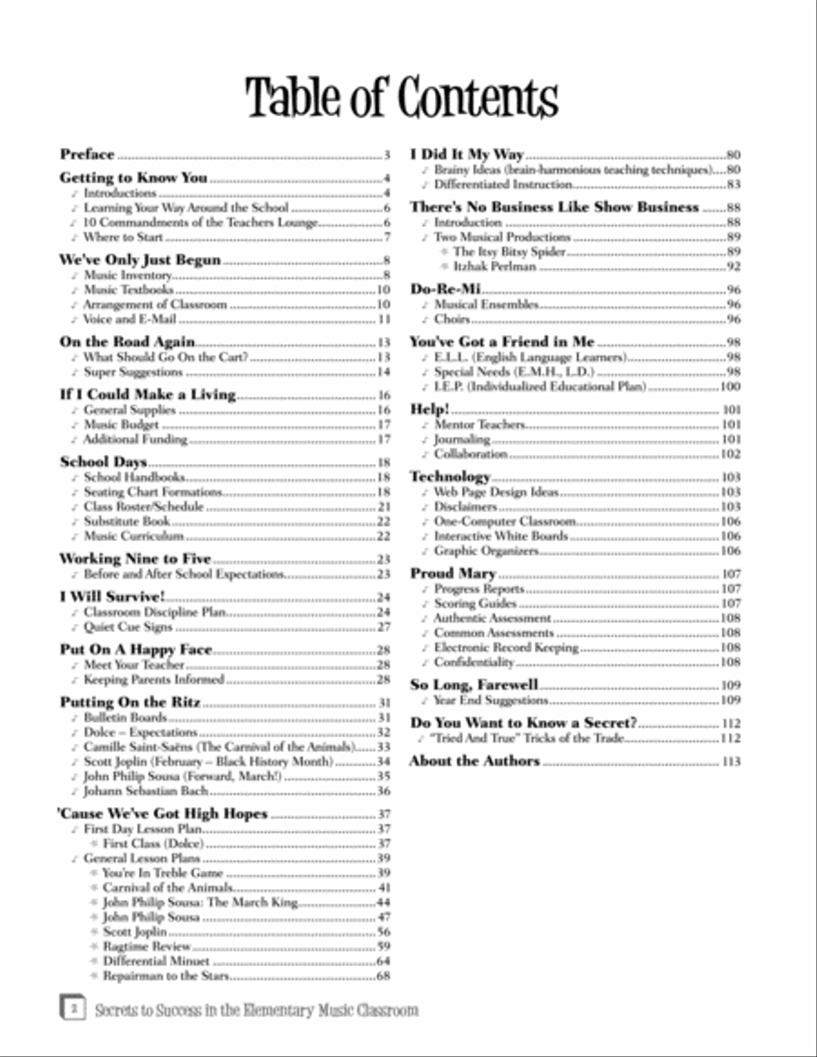 Secrets to Success in the Elementary Music Classroom Classroom Materials scores gallery preview page 2