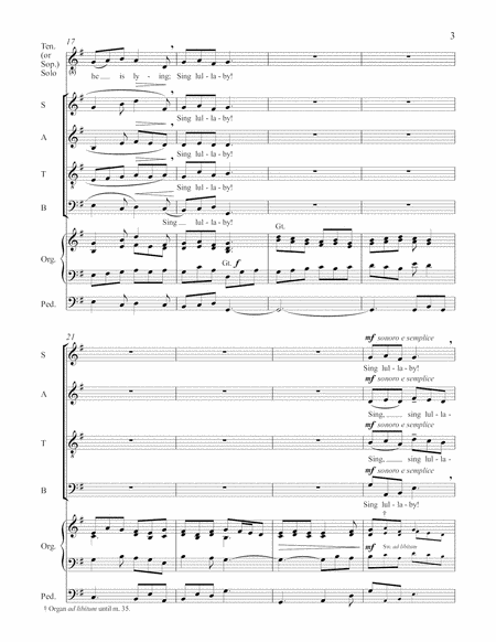 Sing Lullaby (Downloadable Organ/Choral Score)