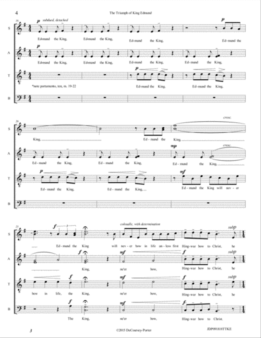 The Triumph of King Edmund 4-Part scores gallery preview page 4