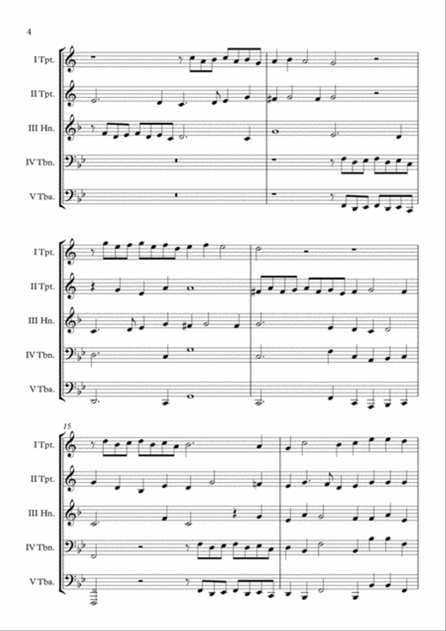 Canzon II a 4 Ch.187 (Giovanni Gabrieli) Brass Quintet arr. Adrian Wagner Brass Quintet scores gallery preview page 4