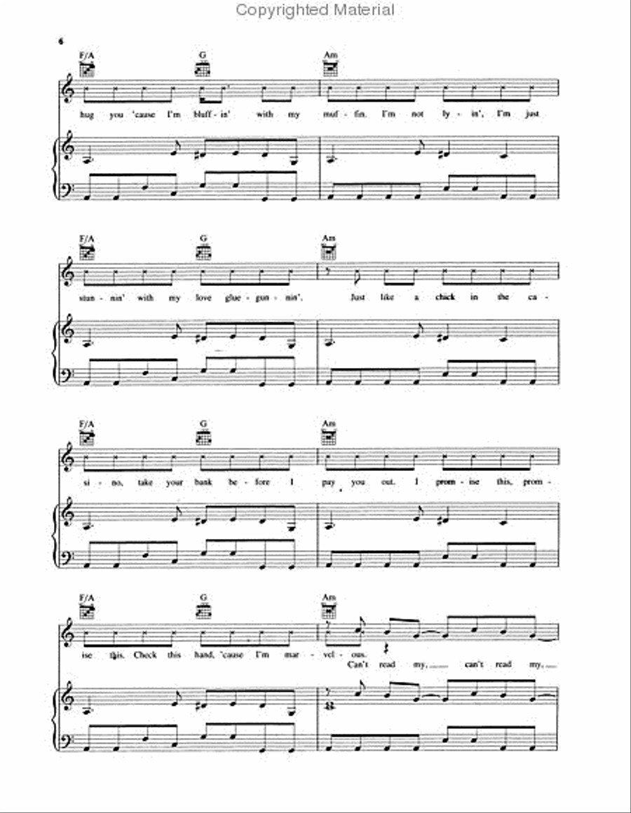 Poker Face Piano, Vocal, Guitar scores gallery preview page 3