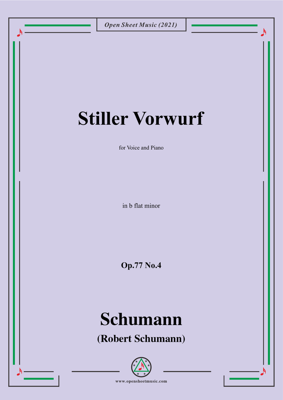 Schumann-Stiller Vorwurf,Op.77 No.4,in b flat minor