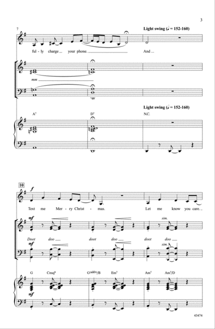 Text Me Merry Christmas A Cappella scores gallery preview page 2