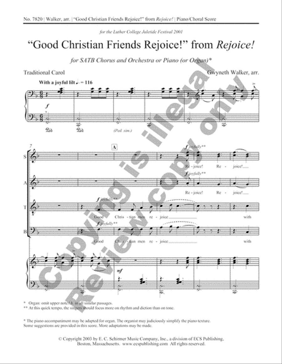 Rejoice!: 3. Good Christian Friends Rejoice! (Choral Score)