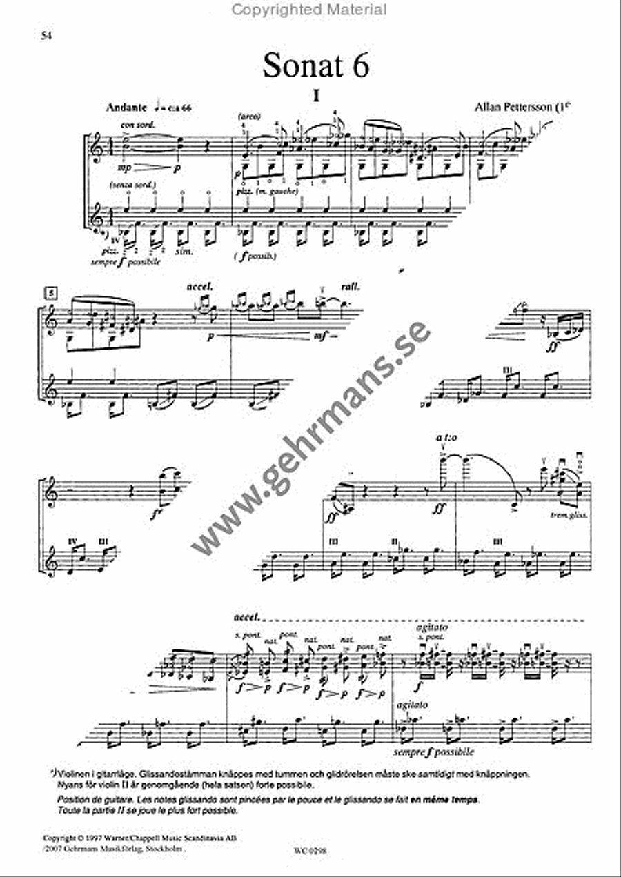 Sju Sonater Violin Solo scores gallery preview page 7