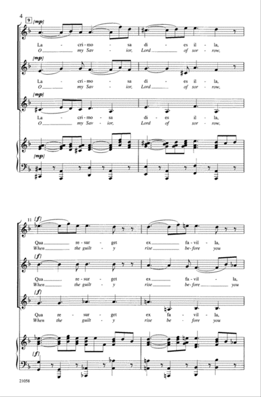 Lacrimosa (from Requiem) Choir scores gallery preview page 3