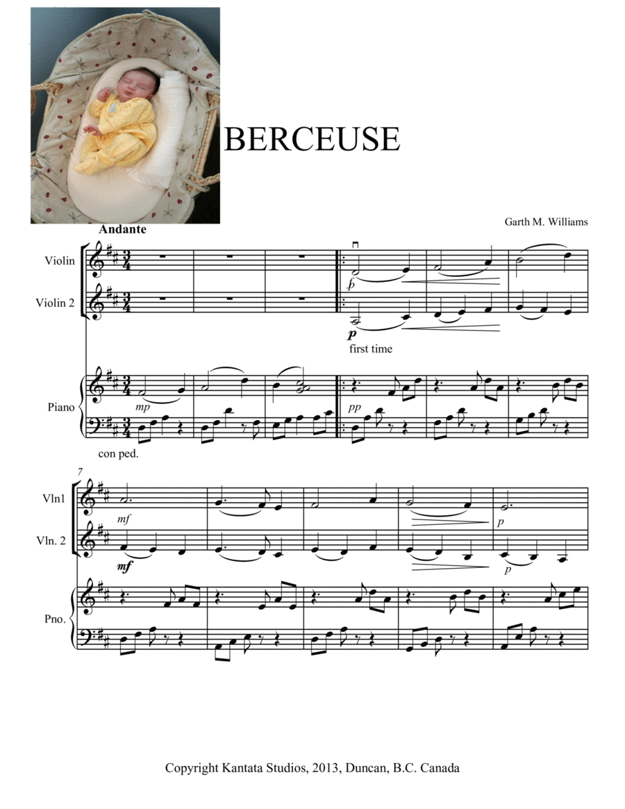 BERCEUSE DUO FOR TWO VIOLINS image number null