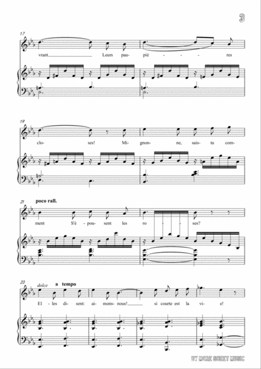 Franck-Le mariage des roses in E flat Major,for voice and piano Voice Solo scores gallery preview page 5