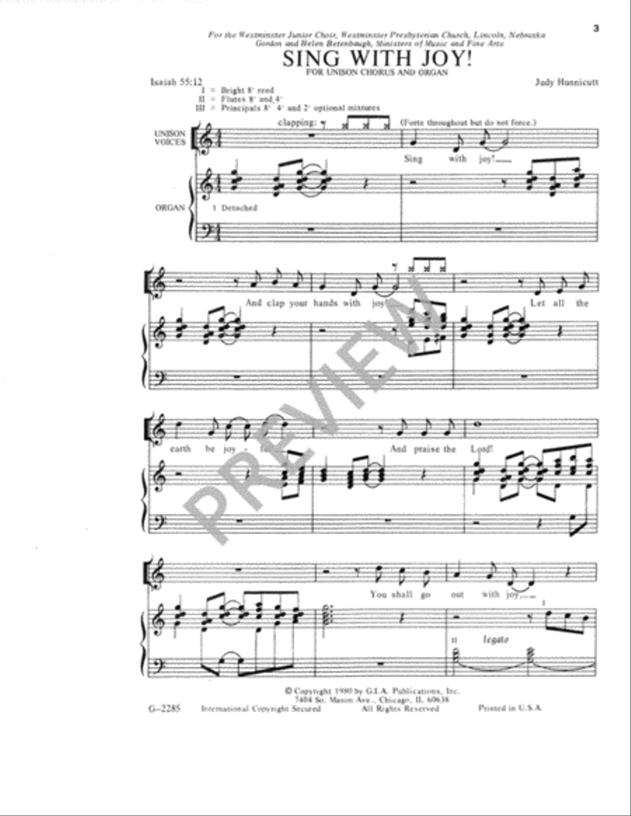 Sing with Joy! Unison Choir scores gallery preview page 3