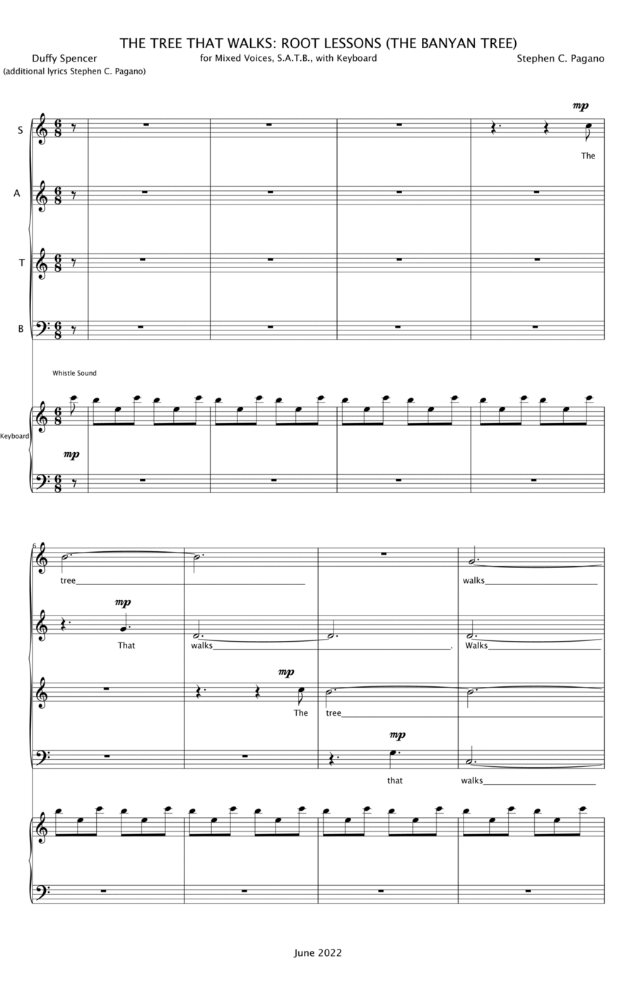THE TREE THAT WALKS: ROOT LESSONS (THE BANYAN TREE) 4-Part scores gallery preview page 1
