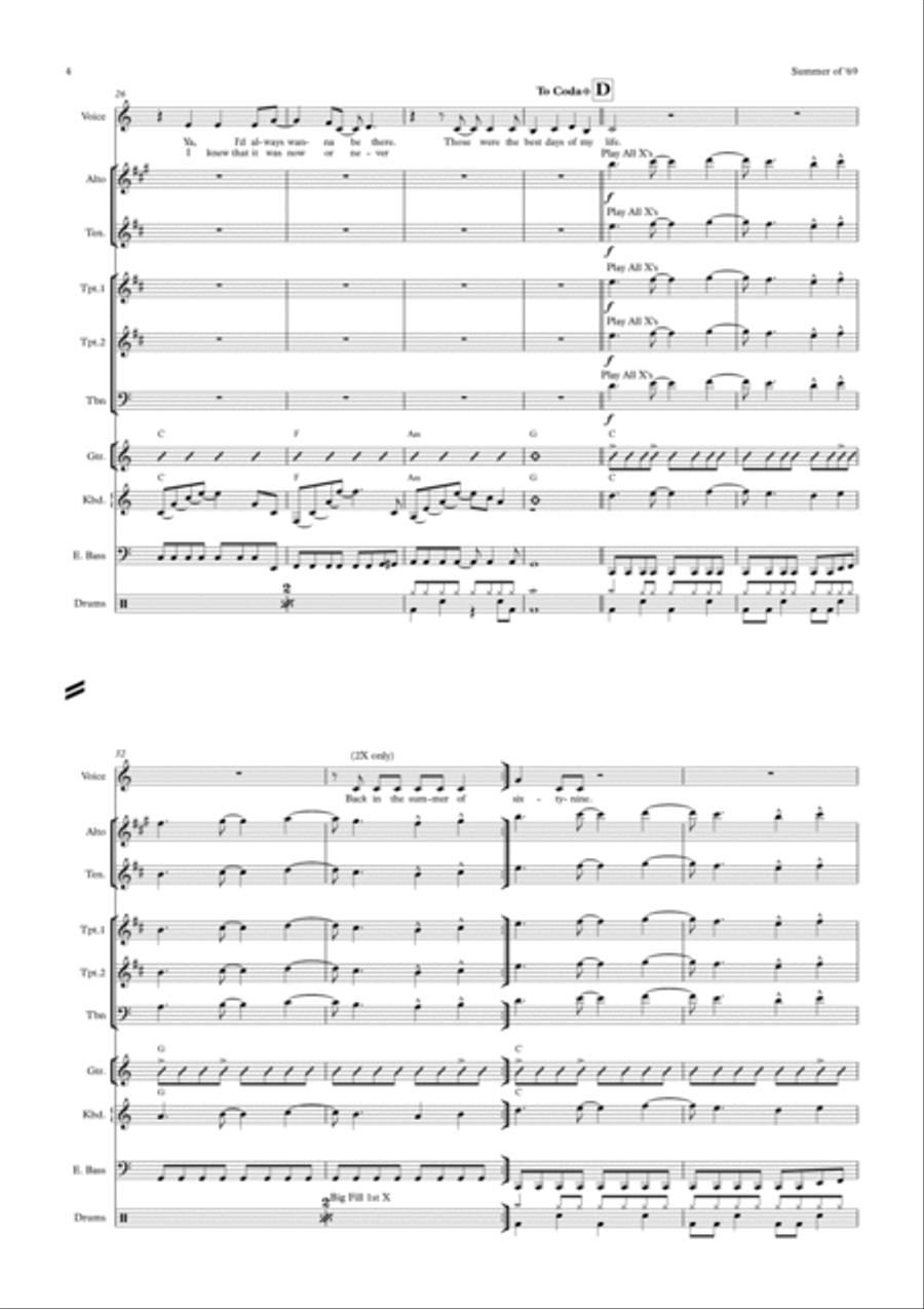 Summer Of '69 Tenor Saxophone scores gallery preview page 6