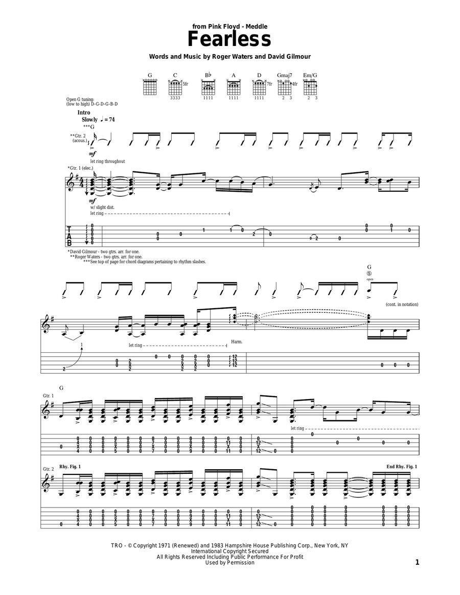 Fearless Acoustic Guitar scores gallery preview page 1