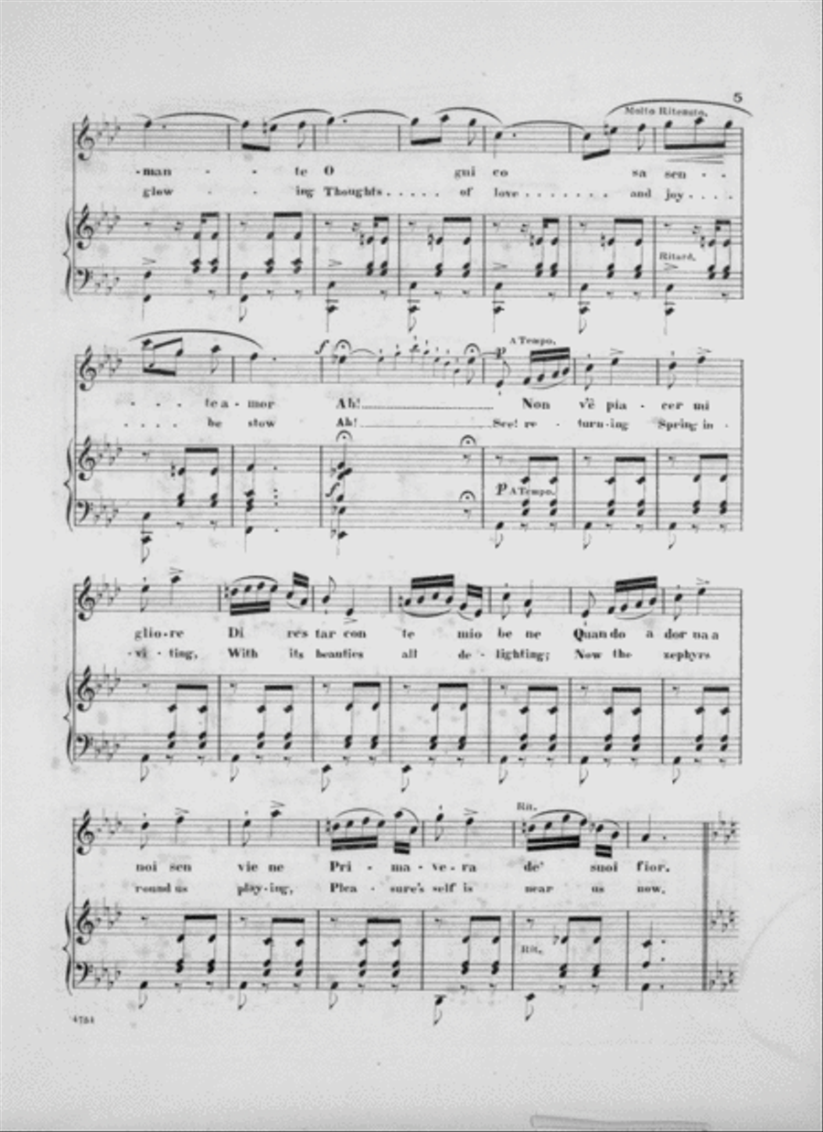 La Primavera (The Spring time). Aria. Tempo Di Valse Voice Solo scores gallery preview page 5