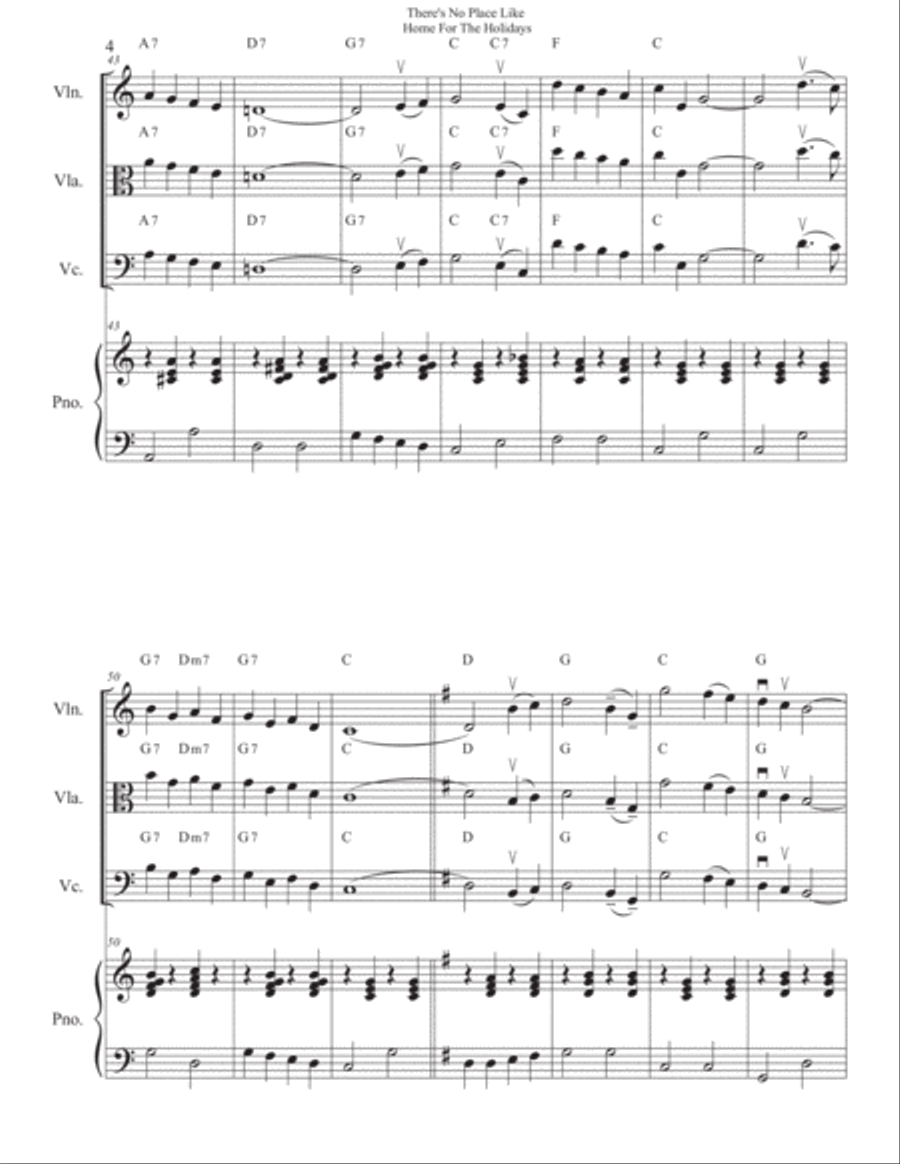 (There's No Place Like) Home For The Holidays String Quartet scores gallery preview page 4