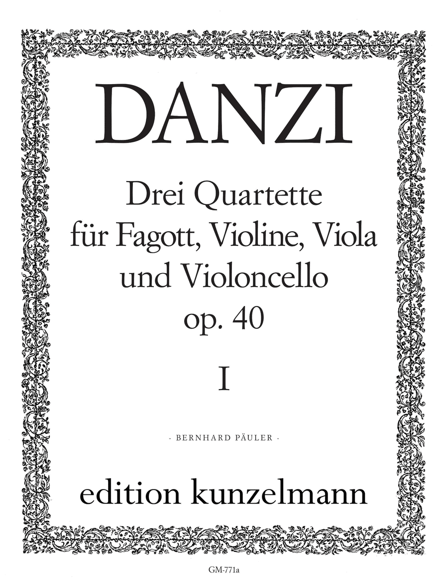 3 Quartets for violin, viola and cello, Volume 1 Bassoon scores gallery preview page 1