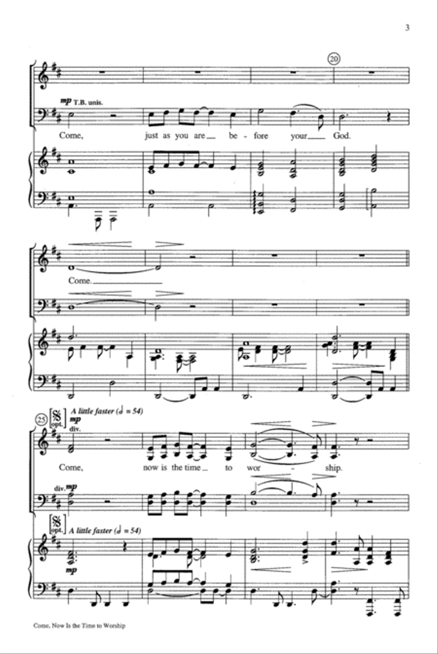 Come, Now Is the Time to Worship 4-Part scores gallery preview page 3