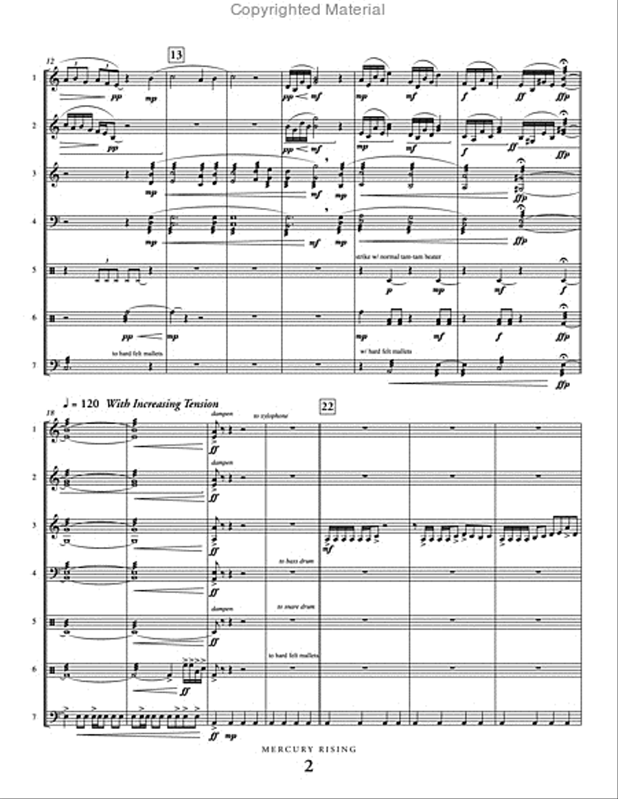 Mercury Rising Percussion Ensemble scores gallery preview page 3