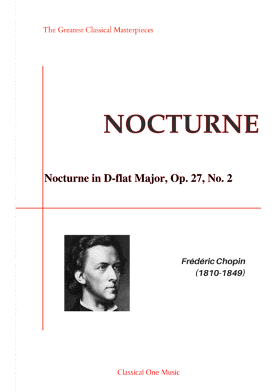 Chopin - Nocturne in D-flat Major, Op. 27, No. 2 Piano Solo scores gallery preview page 1
