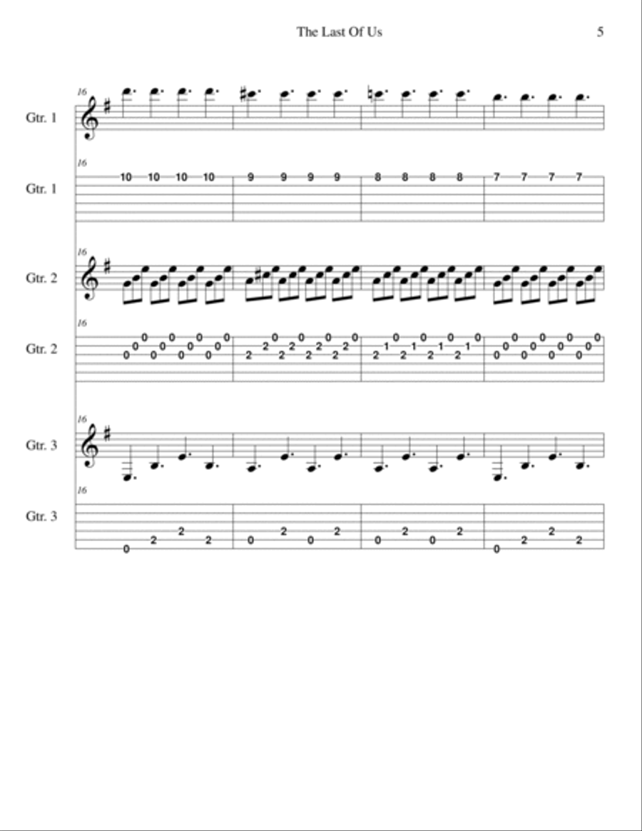 The Last Of Us The Last Of Us Guitar scores gallery preview page 5
