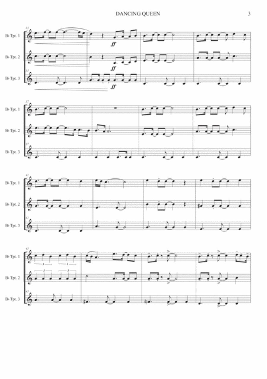 Dancing Queen Brass Ensemble scores gallery preview page 3