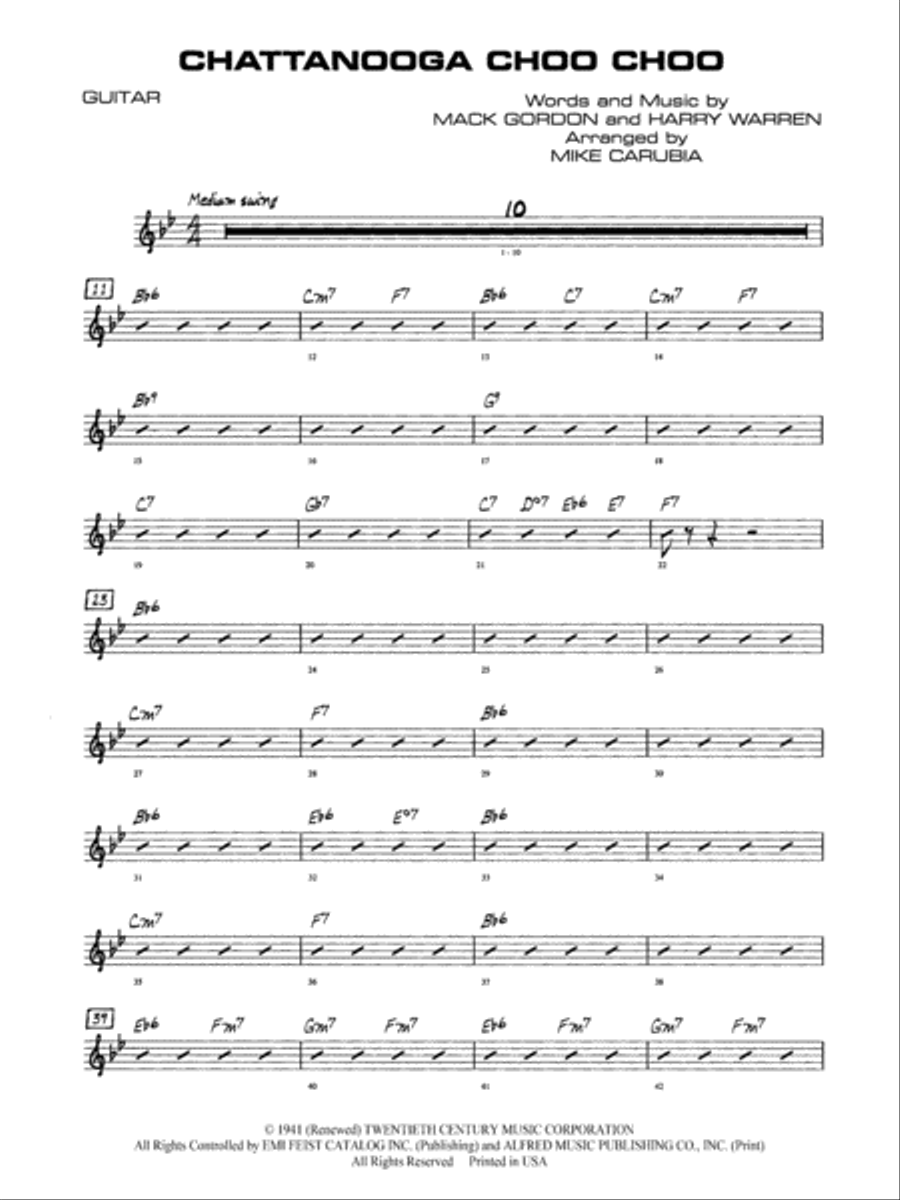 Chattanooga Choo Choo: Guitar Jazz Ensemble scores gallery preview page 1
