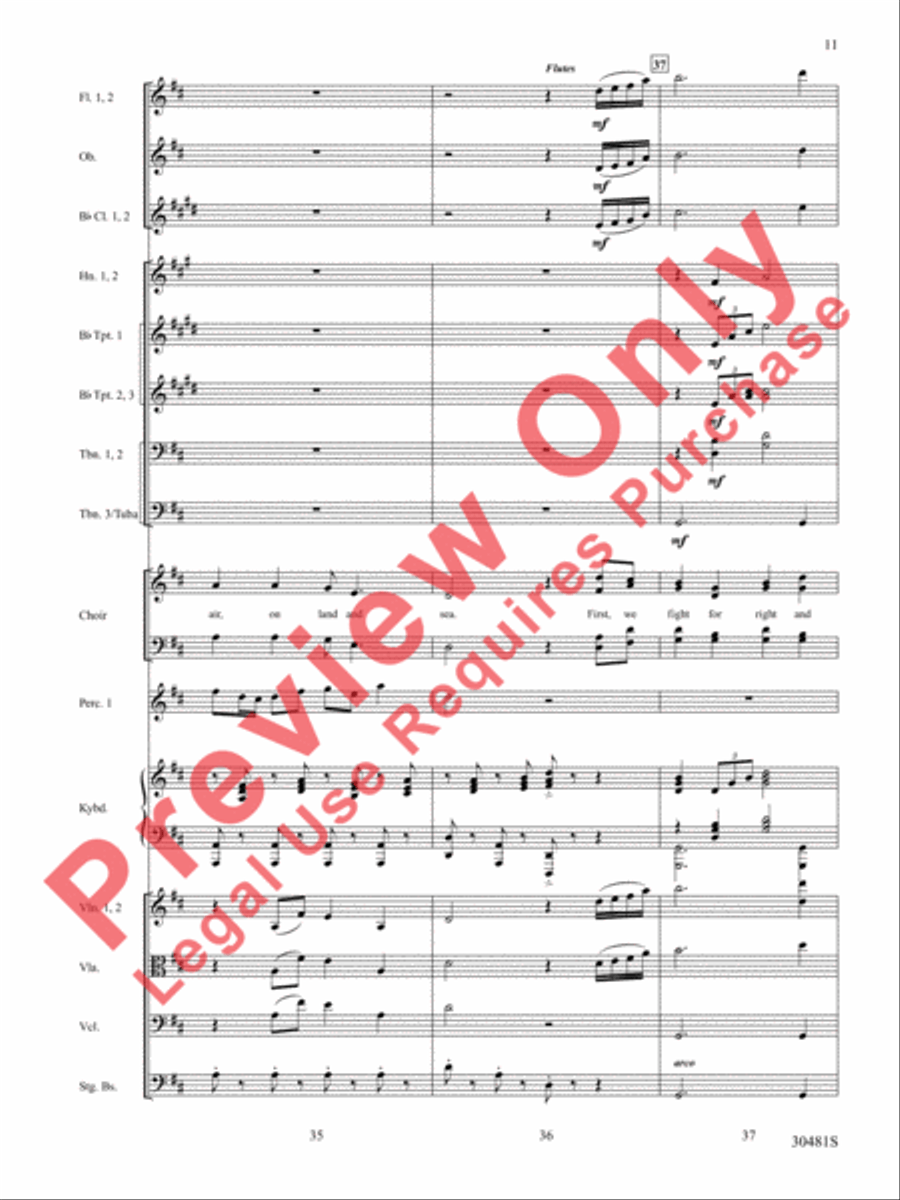 A Tribute to the Armed Services (A Medley) Choir scores gallery preview page 12