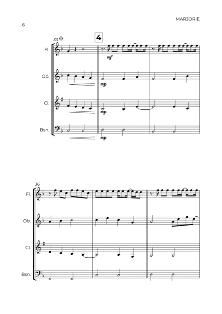 Marjorie Woodwind Quartet scores gallery preview page 6