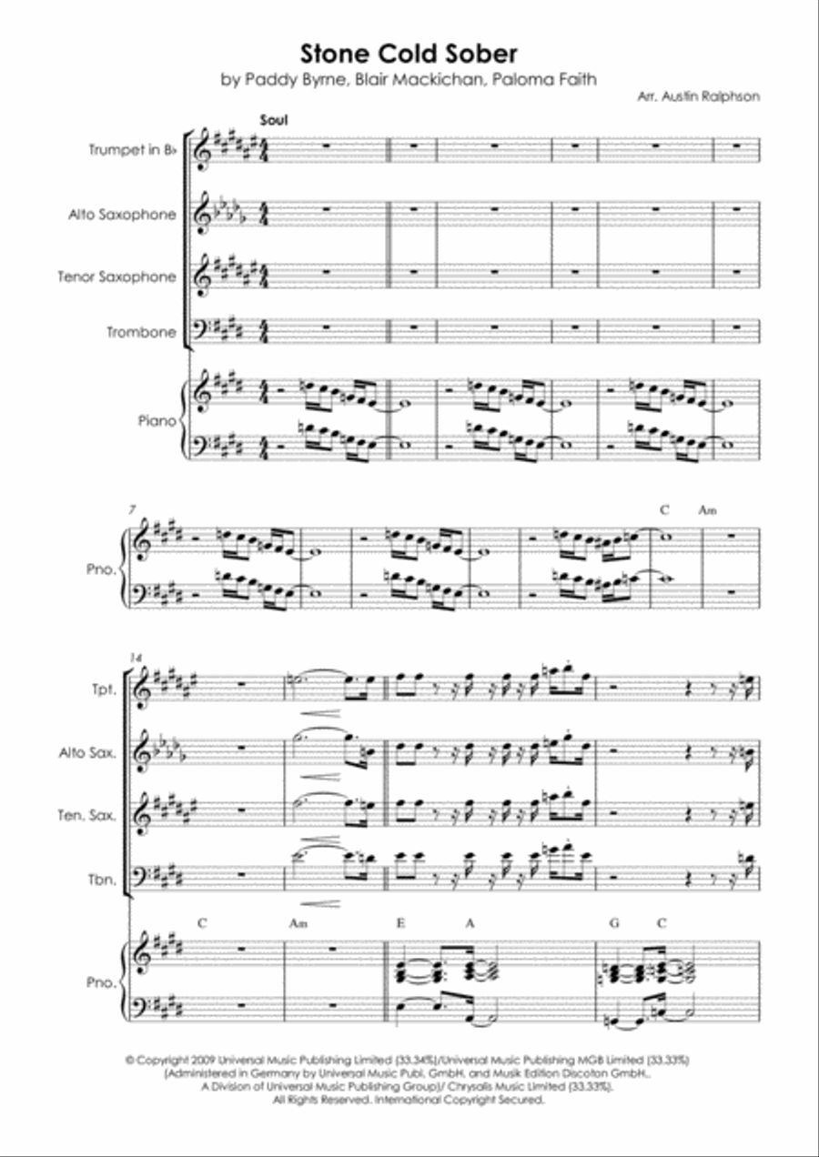 Stone Cold Sober Stone Cold Sober Tenor Saxophone scores gallery preview page 6