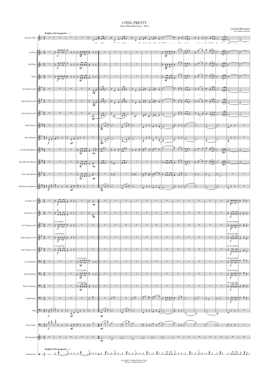 I Feel Pretty from West Side Story Concert Band scores gallery preview page 1