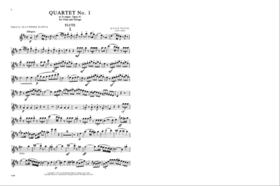 Three Quartets, Opus 41 For Flute, Violin, Viola & Cello